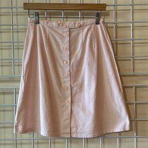 Vintage JRT linen cotton button mini skirt